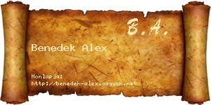 Benedek Alex névjegykártya