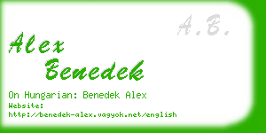 alex benedek business card